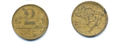 БРАЗИЛИЯ 2 КРУЗЕЙРО 1946 KM 559 алюминевая бронза 76-951