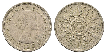 Великобритания 2 шиллинга (флорин) 1961 Елизавета II (1952-2022) KM 906, Spink 4146 медно-никель 4663-315