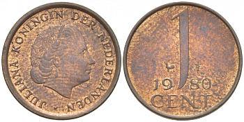 Нидерланды 1 цент 1980 Юлиана (1949-1980) KM 180 бронза 3457-1066