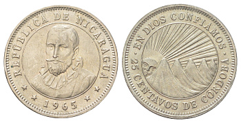 Никарагуа 25 сентаво 1965 KM 18.2 медно-никель UNC 4624-247