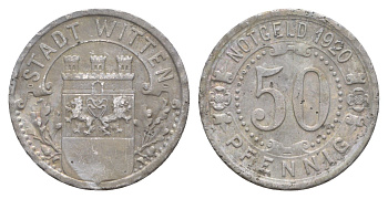 Виттен 50 пфеннигов 1920 Funck 604.9, Men05 27464.20, Men18 34499.20 алюминий 4637-1254