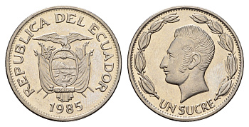 Эквадор 1 сукре 1985 KM 85.1 сталь плакированная никелем UNC 4119-1123
