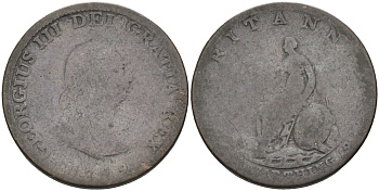 Великобритания 1 фартинг 1799 Георг III (1760-1820) KM 646, Spink 3779 медь 4126-655