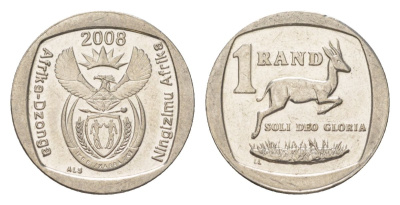 ЮАР 1 ранд 2008 KM 444 медь плакированная никелем 4627-525