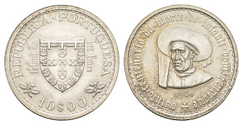 Португалия 10 эскудо 1960 500 лет со дня смерти Принца Генриха KM 588 серебро 4127-913