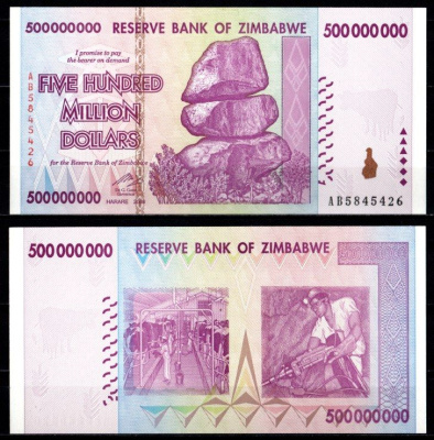 Зимбабве 5000000000 долларов 2008 Pick 82 7215-8-2-1 бумага UNC (пресс) 7215-7-1-1