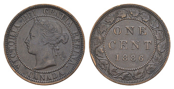 Канада 1 цент 1886 Виктория (1837-1901) KM 7 бронза 1527-741