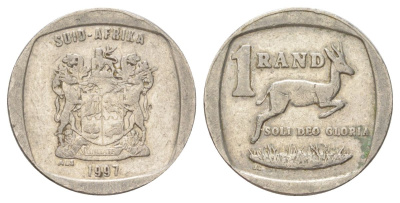 ЮАР 1 ранд 1997 KM 164 медь плакированная никелем 4627-339