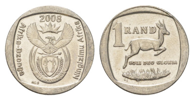 ЮАР 1 ранд 2008 KM 444 медь плакированная никелем 4627-519