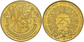 БЕЛЬГИЯ ЖЕТОН ПАМЯТНЫЙ ND 25 ЛЕТ СЕТИ ОТЕЛЕЙ желтый металл 4545-126