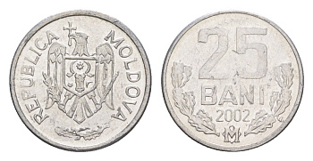 Молдавия (Молдова) 25 бань (бани) 2002 KM 3 алюминий aUNC 4632-762