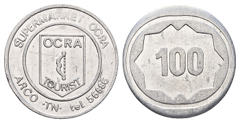 Италия жетон TelMark - в 100 баллов диаметр 32 мм, вес 3,9 гр алюминий 4667-1034