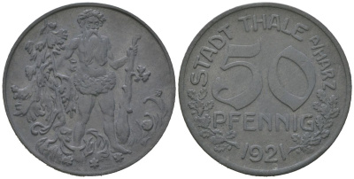 Тале-ам-Гарц (Саксония) 50 пфеннигов 1921 Funck 537.3, Men18 31185.1 цинк 4380-254