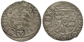 Польша, Эльблонг 1/24 талера (полторак) 1630 (16)30, Густав Адольф, Шведское правление (1626-1636), вес 0,96 гр., городской выпуск KM 11 серебро 1516-1232