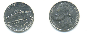 США 5 ЦЕНТОВ 2000 P ДЖЕФФЕРСОН KM А192 медно-никель 179-817