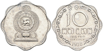 Цейлон 10 центов 1978 KM 140 a алюминий 4586-332