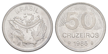 Бразилия 50 крузейро 1985 KM 594.2 нержавеющая сталь UNC 4642-1235