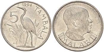 Малави 5 тамбал 1994 KM 9a сталь плакированная никелем 4141-736