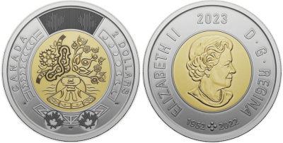 Канада 2 доллара 2023 национальный день коренных народов KM NEW биметалл  UNC  4531-136