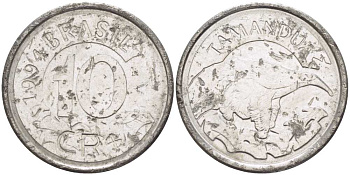 Бразилия 10 крузейро реал 1994 муравьед KM 628 нержавеющая сталь 4388-311