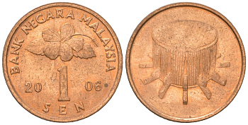 Малайзия 1 сена 2006 KM 49 сталь плакированная бронзой UNC 4617-1228