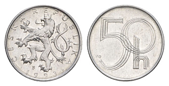 Чехия 50 геллеров 1993 KM 3 алюминий UNC 4632-519