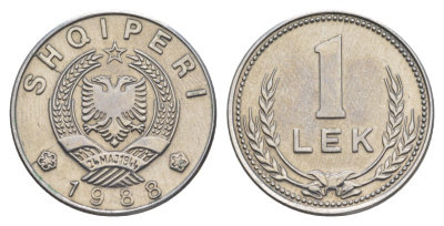Албания 1 лек 1988 KM 74 алюминий UNC 4646-1042