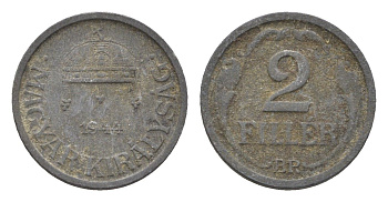 Венгрия 2 филлера 1944 BP KM 519 цинк 4664-918