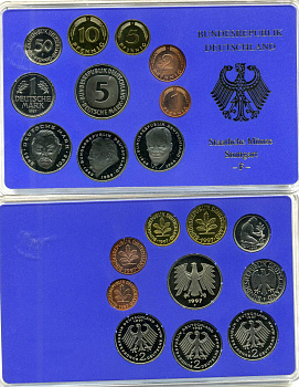 ФРГ государственный набор из 10 монет 1997 F PROOF 1-6-1-46