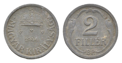 Венгрия 2 филлера 1944 BP KM 519 цинк 4665-565