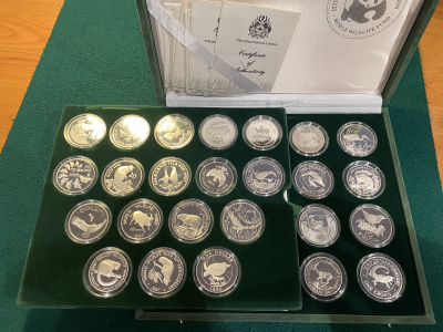 Монеты всего мира набор из 25 монет серия сохраним наш мир серебро PROOF 14-01-01-05