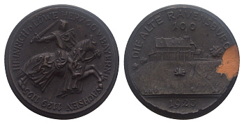 Германия (Равенсбург, Баден) 100 марок 1923 Scheuch 573aIII фарфор AUC2-6-61