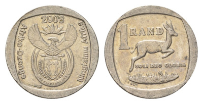 ЮАР 1 ранд 2008 KM 444 медь плакированная никелем 4627-469