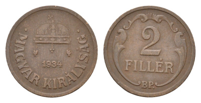 Венгрия 2 филлера 1934 KM 506 бронза 4658-928