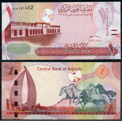 Бахрейн 1 динар L. 2006 (2016) монумент, лошади Pick 31 (2)  бумага  UNC (пресс) 449-84-3