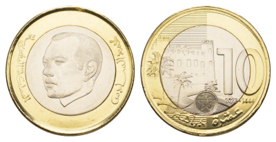 Марокко 10 дирхамов 2023  KM NEW биметалл  UNC  M66-10