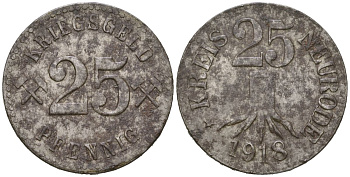 Нейроде (Силезия) 25 пфеннингов 1918 Funck 369.2, Men18 23260.2 железо 1515-322