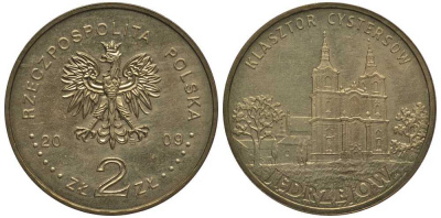 Польша 2 злотых 2009 MW, серия города Польши, Енджеюв (Jedrzejow) KM 710 нордик UNC 114-441