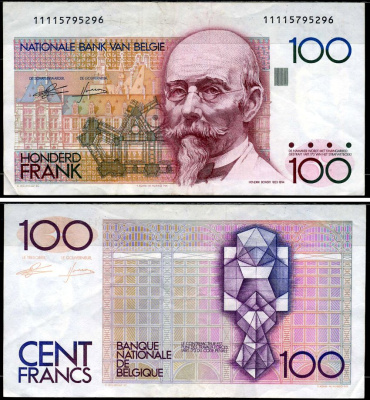 Бельгия 100 франков ND (1982-1984) Pick 142 a (5) бумага 7221-24-1-2