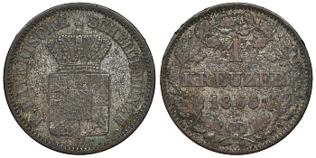 Бавария 1 крейцер 1865 Людвиг II (1864-1886) KM 487 серебро 71-822