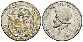 Панама 1/10 бальбоа 1970  KM 10 медь плакированная медно-никелем  aUNC  4609-925