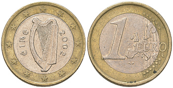 Ирландия 1 евро 2002  KM 38 биметалл    259-231