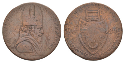 Великобритания, Ирландия, Уиклоу, Кронбейн 1/2 пенни 1789 токен Dalton & Hamer 43b медь 1526-723