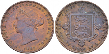 Джерси 1/26 шиллинга 1871 Виктория (1837-1901) KM 4 бронза 650-142