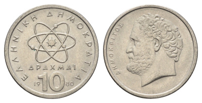 Греция 10 драхм 1980 Демокрит  KM 119 медно-никель    4660-813