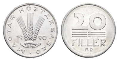 Венгрия 20 филлеров 1990 BP KM 676 алюминий UNC 4668-168