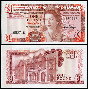 Гибралтар 1 фунт 1988 Елизавета II (1952-2022), резиденция губернатора Pick 20 e  бумага  UNC (пресс) 450-65-2