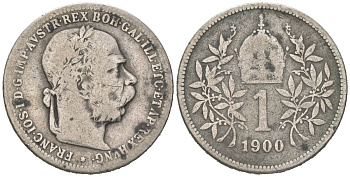 Австрия 1 крона 1900 Франц Иосиф I (1848-1916) KM 2804 серебро 210-553
