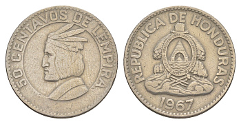 Гондурас 50 сентаво 1967 KM 80 медно-никель 4642-814