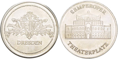 ГЕРМАНИЯ МЕДАЛЬ ND ОПЕРА ЗЕМПЕРА НА ТЕАТРАЛЬНОЙ ПЛОЩАДИ, ДРЕЗДЕН САКСОНИЯ, СЕРИЯ ДОСТОПРИМЕЧАТЕЛЬНОСТИ ДРЕЗДЕНА, ДИАМЕТР 35,5 ММ. сталь плакированная никелем 4527-533